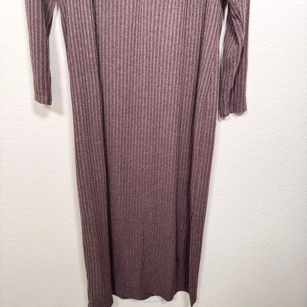Torrid Women Tea Length Hacci Rib Column Dress Size 2X Long Sleeve Neutral Taupe - Picture 6 of 11